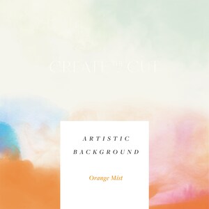 Orange Mist | Artistic Watercolour Background Digital Paper | 12&quot; x 12&quot; Printable | Free Commercial Use | Create the Cut