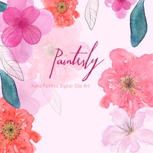 Painterly | Watercolour Flowers | Hand-Painted Clip Art | Red, Pink and Lilac Corn Poppies | Create the Cut