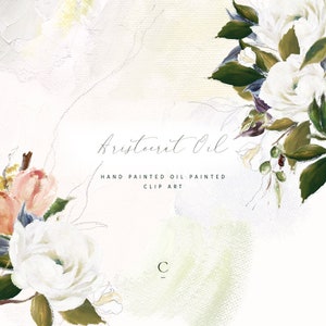 83 handgeschilderde olie clipart elementen & olieverf digitale papers, bloemen clipart, pioenroos, bloem clipart png, commercieel gebruik-aristocrat olie