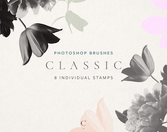 Real Flower Photoshop Brushes, Photoshop Stamps, Floral Stamps, Photoshop Brushes, Commercial Use, Rose Stamp, Peony Brush, Tulip - Classic