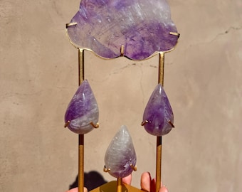 Purple Fluorite Rain Cloud Carving - Item A
