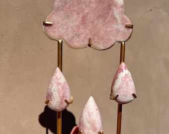 Pink Opal Rain Cloud Carving