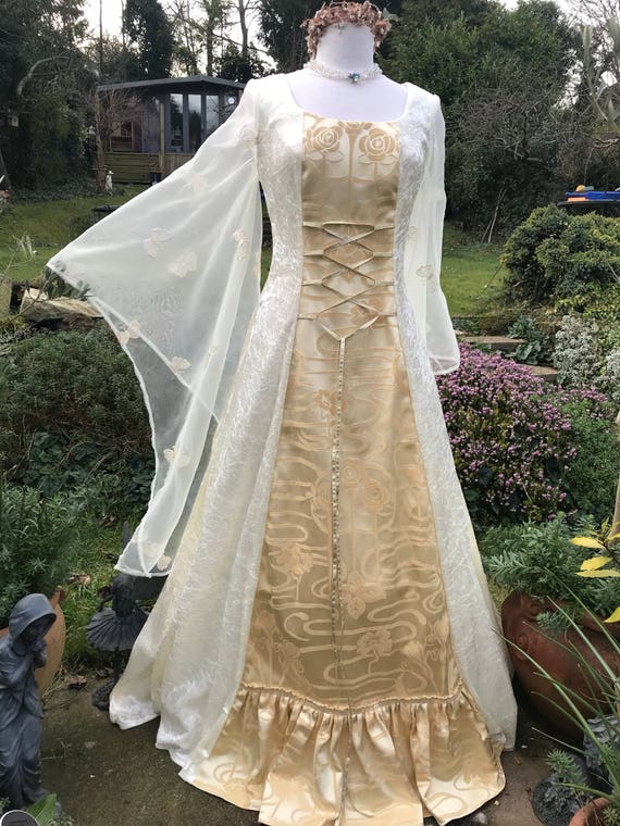 Celtic Pale Gold Cream Medieval Renaissance Art Nouveau Etsy