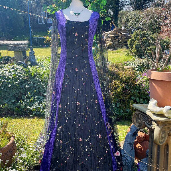 Elegant Purple Pagan Wedding Dress for a Magical Ceremony