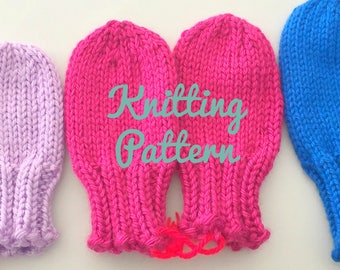 Baby Mittens Knitting Pattern - Toddler Mittens Pattern - Pattern for Thumbless Mittens - No Scratch Mittens Pattern - Knit Infant Mittens