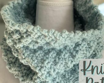 Super Bulky Cowl Knitting Pattern – Double Moss Stitch (PDF Pattern)