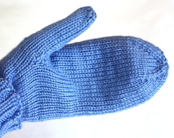 Knit Kids Mittens on String - Berry Blue