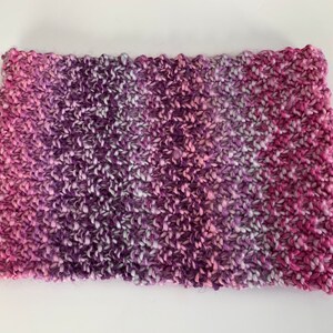 Multicolor Cowl Scarf Hand Knitted in Natural/Blue or Blue/Green or Pink/Purple or Orange/Teal image 6