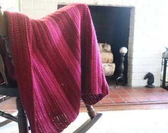 Red and Fuchsia Striped Baby Blanket