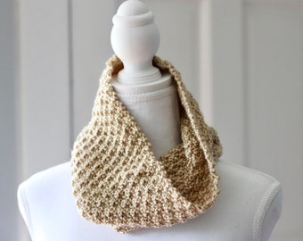 Cowl Neck Scarf - Knit Neck Warmer - Available in Oatmeal Tweed and Other Colors