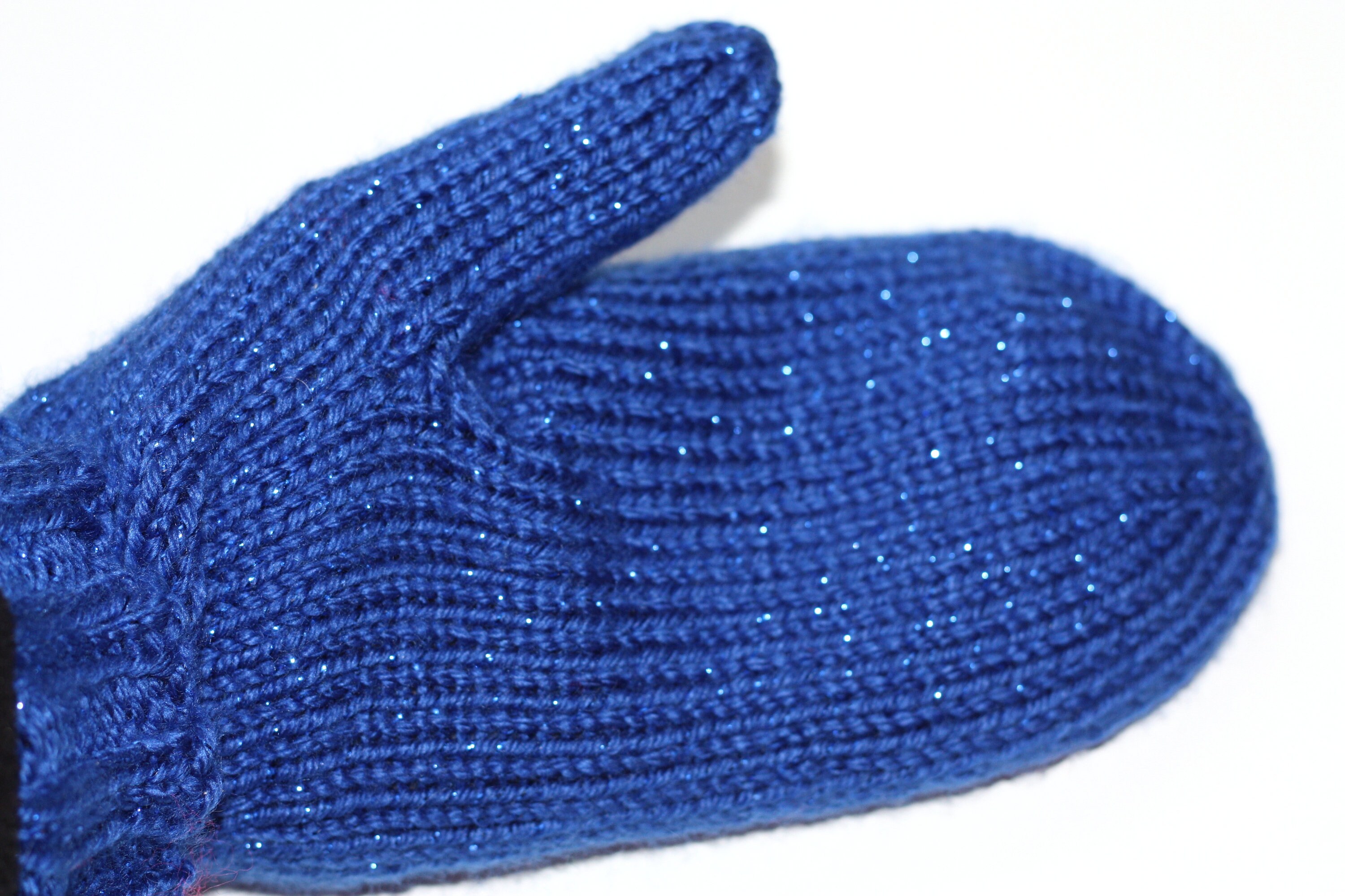 Adult Mittens Sparkle Blue Knit Mittens Warm Mittens Etsy