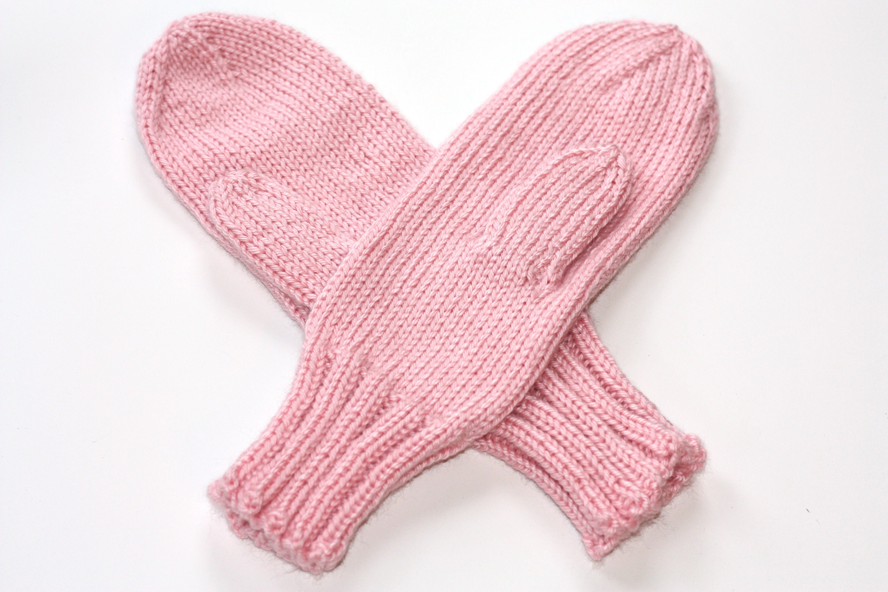 Pink Mittens for Adults Traditional Mittens Old Fashioned Etsy
