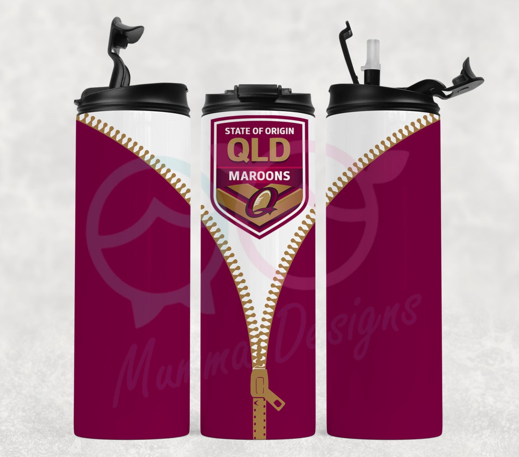 NRL Origin QLD Maroons ~ 20oz Tumbler PNG file, image size:2000x1761