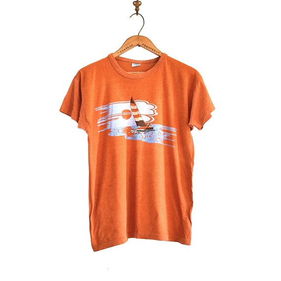 80s Paper Thin Champion T Shirt - Wind Surfing Vin