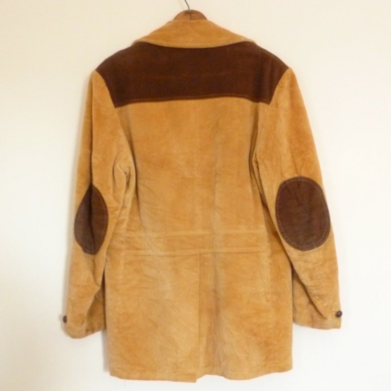 70's Corduroy Coat Vintage Elbow Patch Coat Mens Tan Etsy