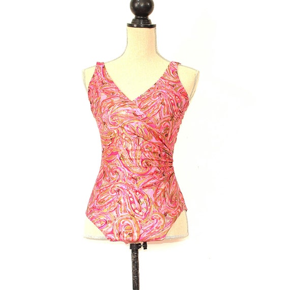 One Piece Swimsuit - Vintage 70s Animal Paisley Ab