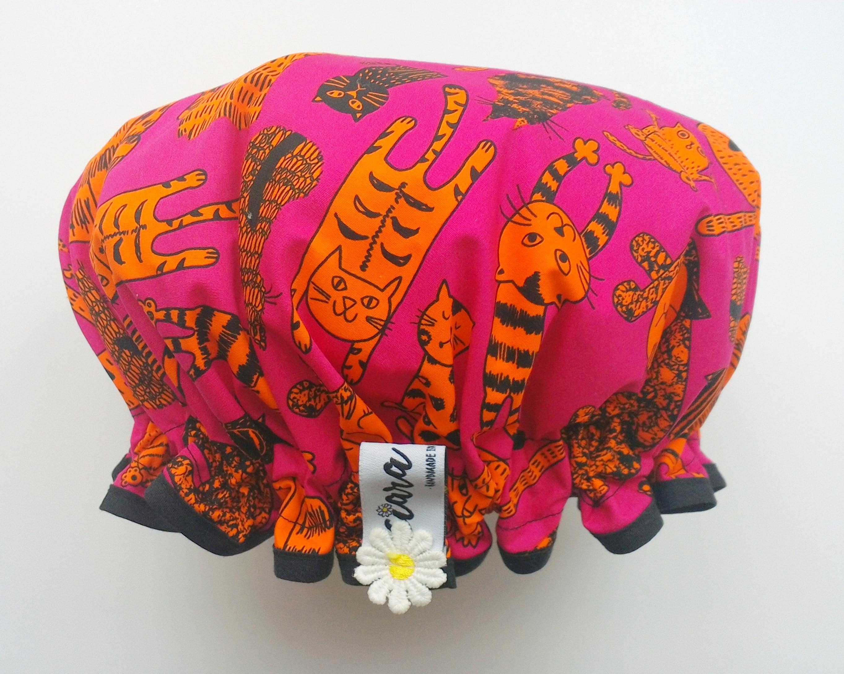 Duschhaube, Orange, 27 Cm Lang – Doppellagig, Wasserdicht, PEVA-Futter
