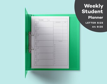 elemental student daily planner pdf a4 letter student etsy