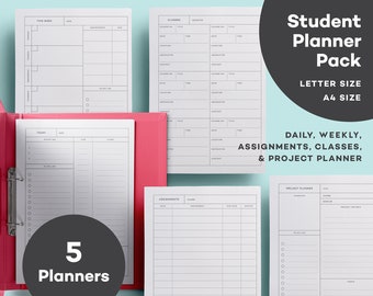 elemental student daily planner pdf a4 letter student etsy
