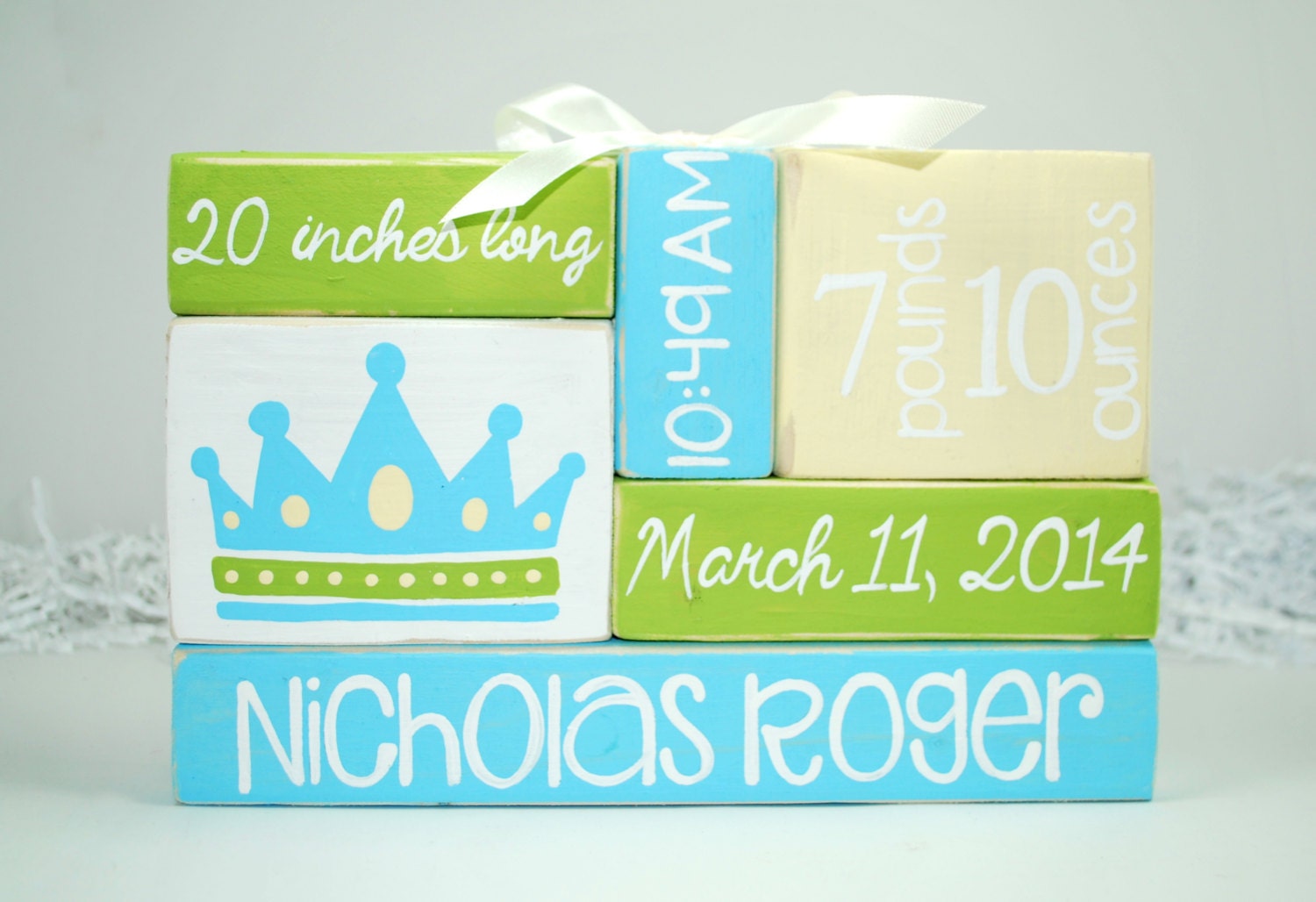 Prince Baby Blue Crown Nursery Baby Stat WoodenBlock Shelf Etsy