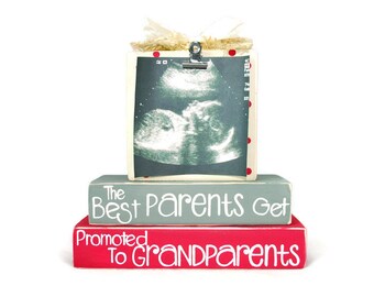 The Best Parents Get Promoted To Grandparents Photo Clip Pregnancy Announcement custom pregnancy announcement parents to be gift ultrasound