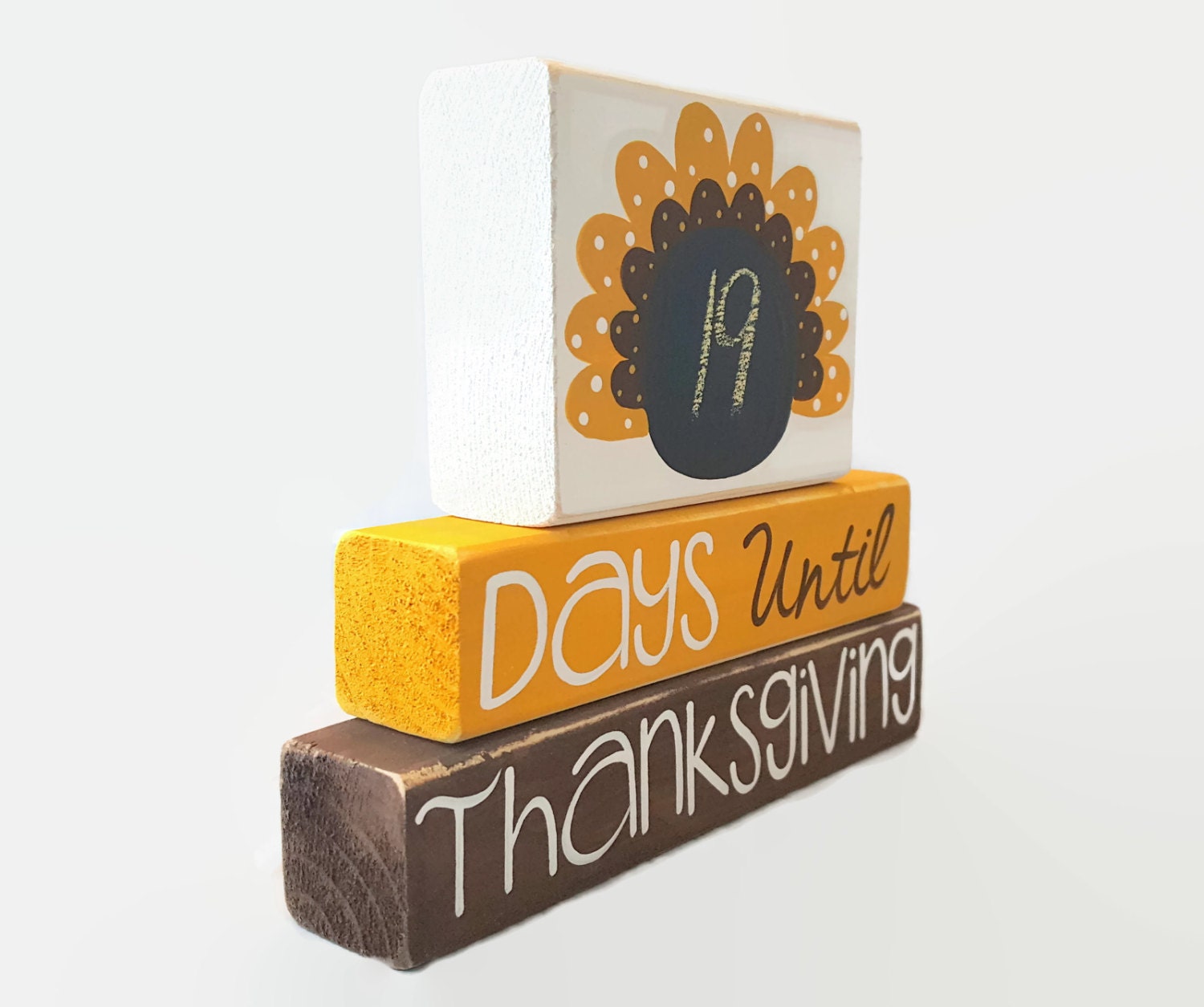 Thanksgiving Countdown Chalkboard Woodenblock Shelf Sitter Stack - Etsy
