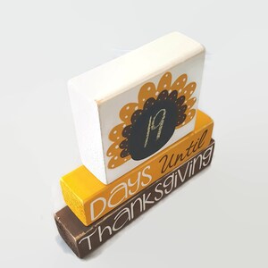 Thanksgiving Countdown Chalkboard Woodenblock Shelf Sitter Stack - Etsy