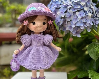 Emma Crochet Doll Pattern, Hydrangea Doll, Amigurumi Doll Pattern, and PDF English Tutorial