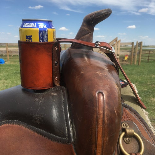 Custom Western Saddle Drink Holder Leather Bottle Holder for Etsy