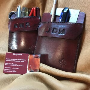 Customize your Leather Pocket Protector for pants, lab coats, etc.