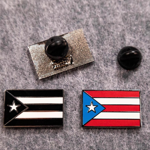 Small Puerto Rico Flag Color or Black - Enamel Pin