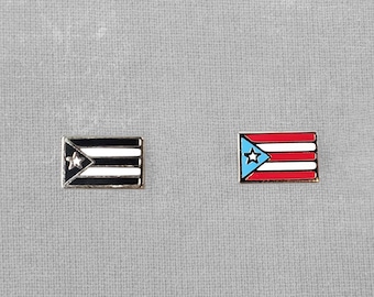 Mini - Puerto Rico Flag Enamel Pin Black or Color