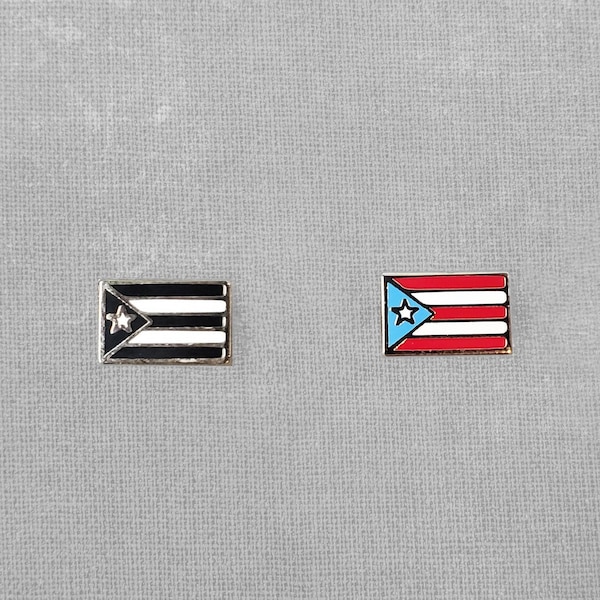 Mini - Puerto Rico Flag Enamel Pin Black or Color