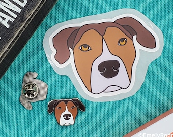 Eda PitBull Dog pin or sticker