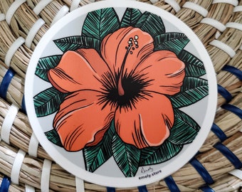 Amapola Hibiscus Tropical Flower Sticker