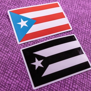Puerto Rico Flag Color or Black - Waterproof Sticker