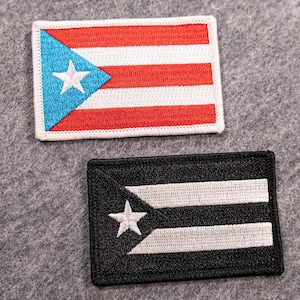 Puerto Rico Flag Color or Black - Sew-on Patch