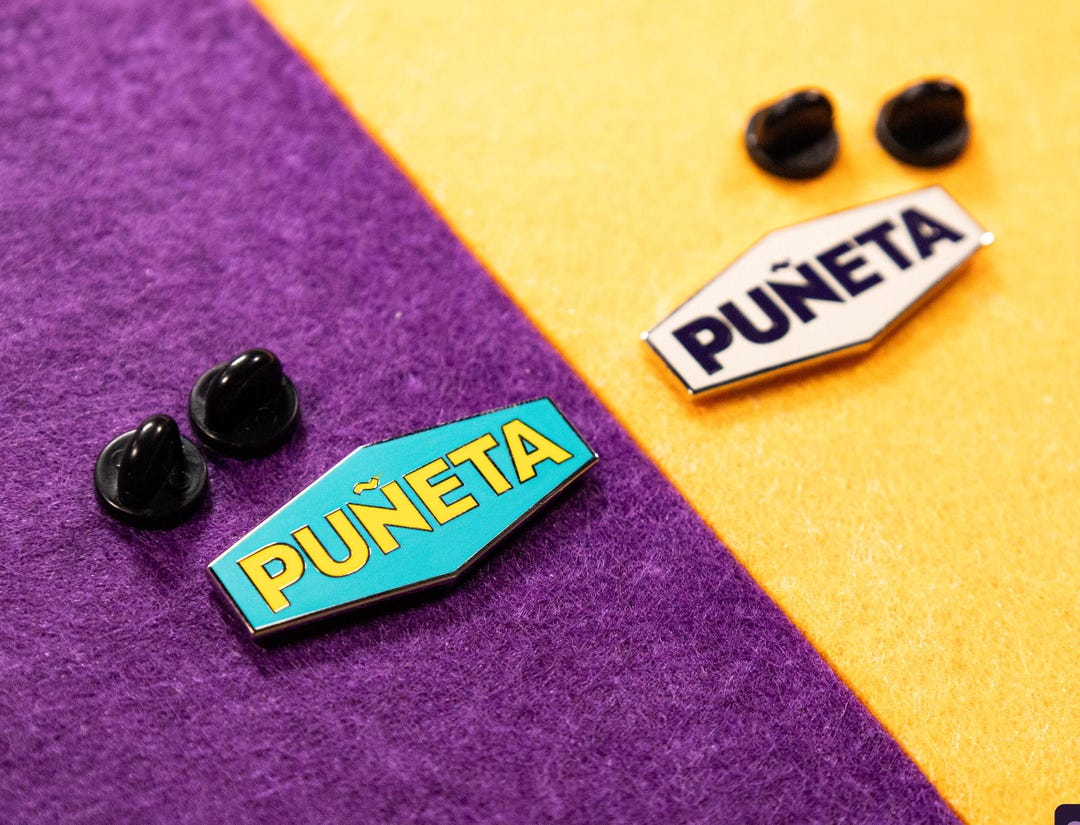 Puñeta Puerto Rico Slang Purple or Yellow - Enamel Pin - Etsy