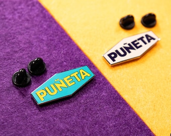 Puñeta Puerto Rico Slang Purple or Yellow - Enamel Pin