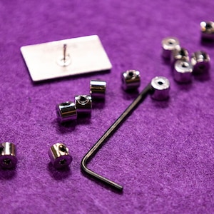 12x Locking Pin Backs with Hex Allen wrench set