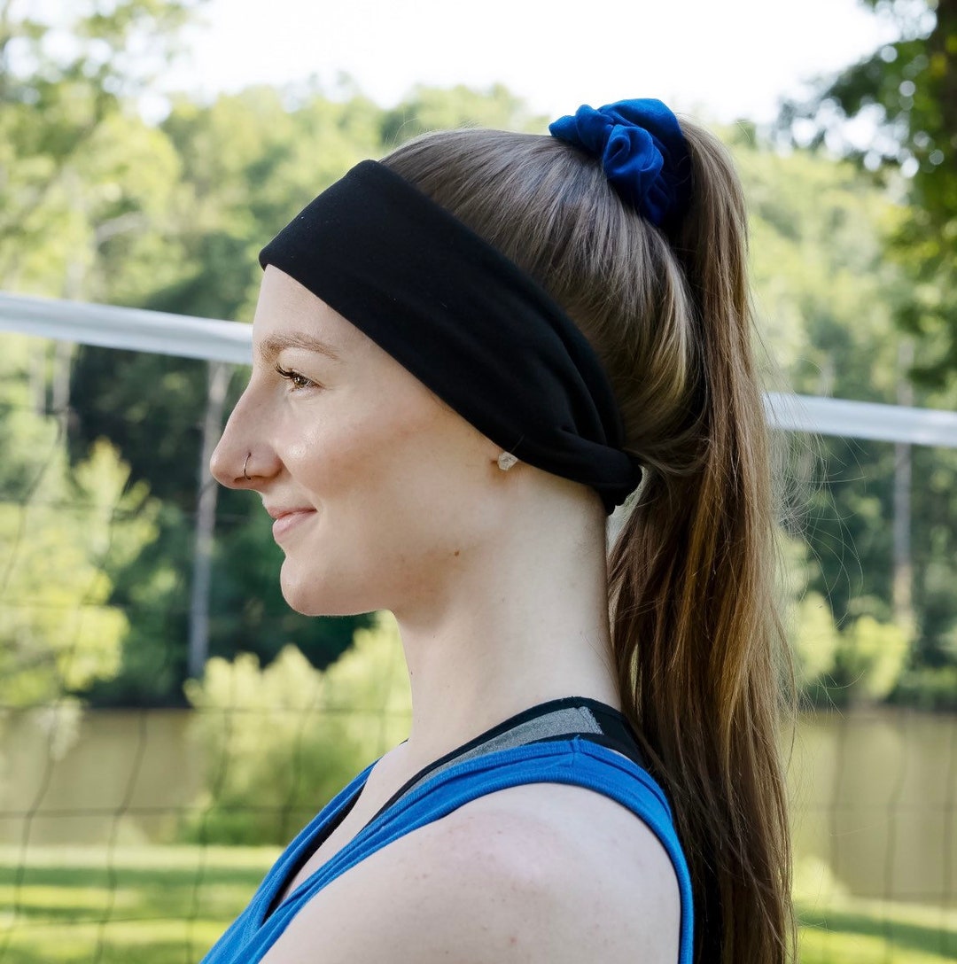 Premium Ponytail Sweatband, Headbands for Workout, Running Headband