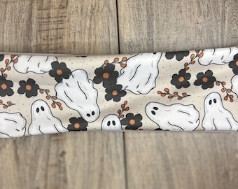 Boho Ghost Halloween Headband, Spooky Yoga Fitness Running Accessory
