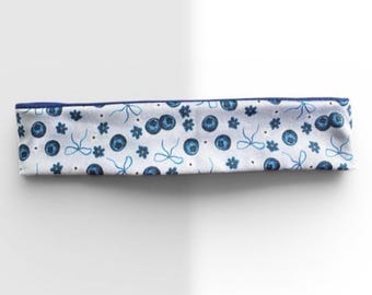 Blueberry Print Fitness Headband, Sweat Wicking Athletic Hair Wrap, Yoga Gym Accessory