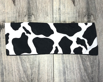 Cow Print Workout Headband |No-Slip Fitness Headband | Moisture Wicking Running Yoga Hair Band