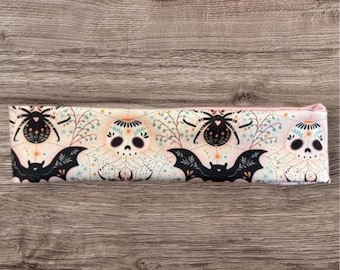 Sugar Skull Halloween Bat Print Headband | Non-Slip Workout Fitness Hair Band