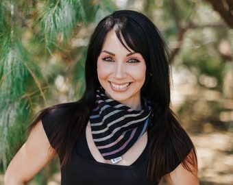 Plaid Cotton Bandana, Multi Colored Hair Scarf, Lightweight Head Wrap, Everyday Hair Accessory