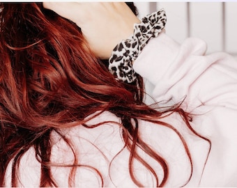 Cheetah Scrunchie, Cheetah Pattern, Soft Elastic  Hair Tie, Scrunchies, Hair Ties, Handmade, Hair Elastic