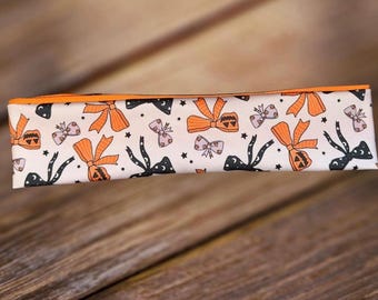 Orange and Black Bows, Halloween Headband, Sports Bandana
