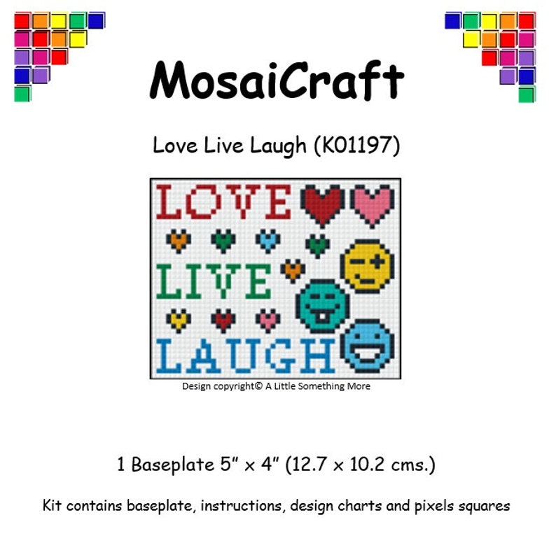 MosaiCraft Pixel Craft Mosaic Art Kit /'Love Live Laugh/' Pixelhobby