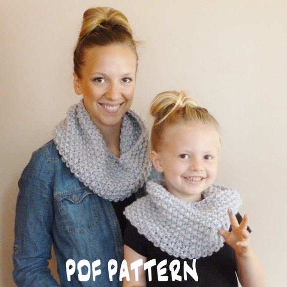 Knitting Pattern Mommy And Me Cowls Toddler Child Adult Knit Cowl Pattern Knit Kids Scarf Pattern Knitted Toddler Neck Warmer Pattern